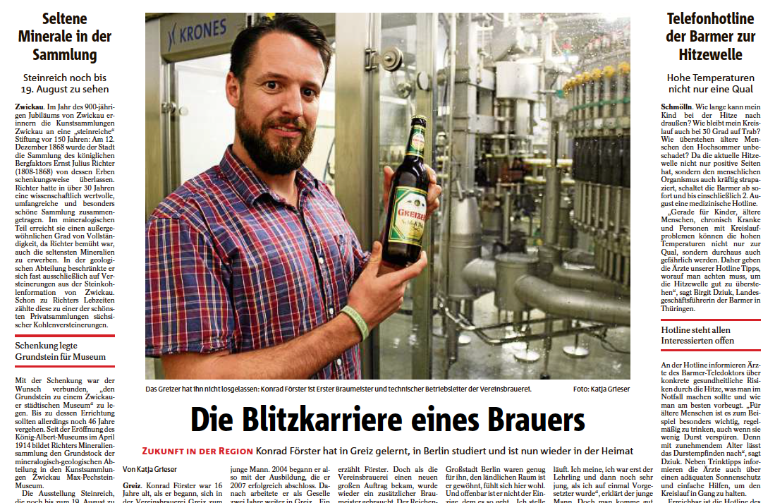 Screenshot Ostthüringer Zeitung.