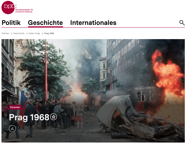Die Reformbewegung des Prager Frühlings wurde 1968 mit militärischer Gewalt niedergeschlagen. (Foto: Screenshot bpb.de)