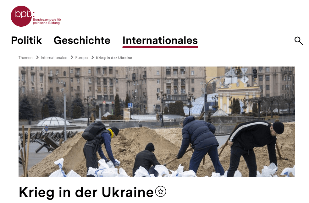 bpb-Dossier zum Krieg gegen die Ukraine