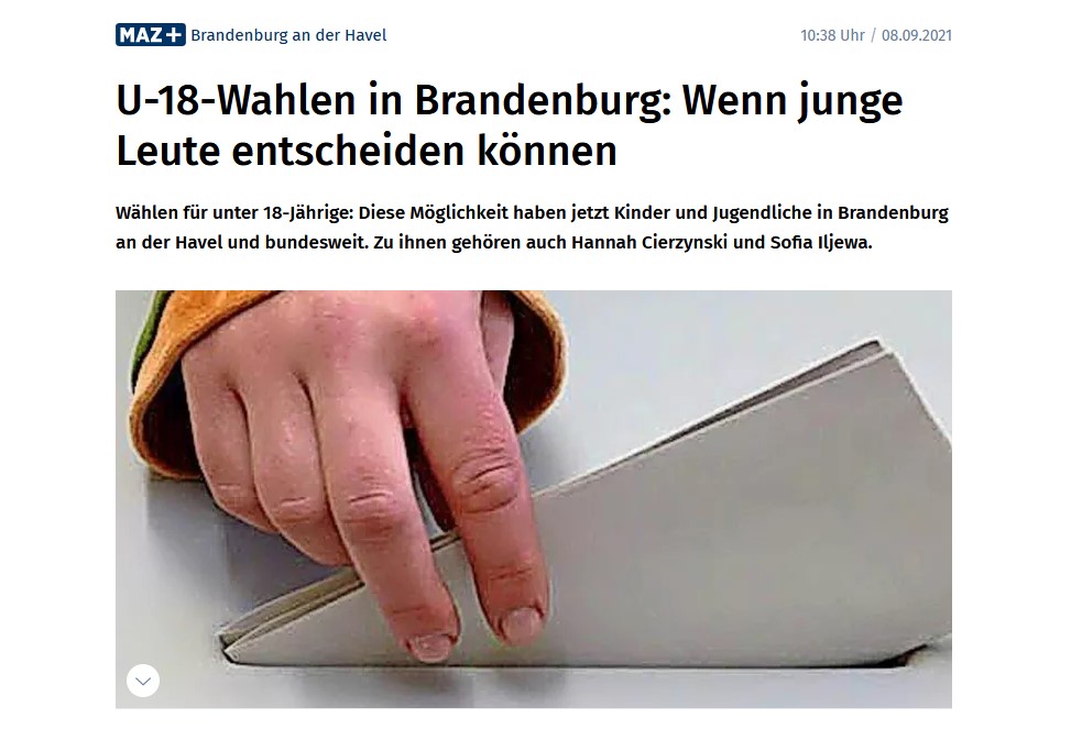 Screenshot der Märkischen Allgemeinen Zeitung.
