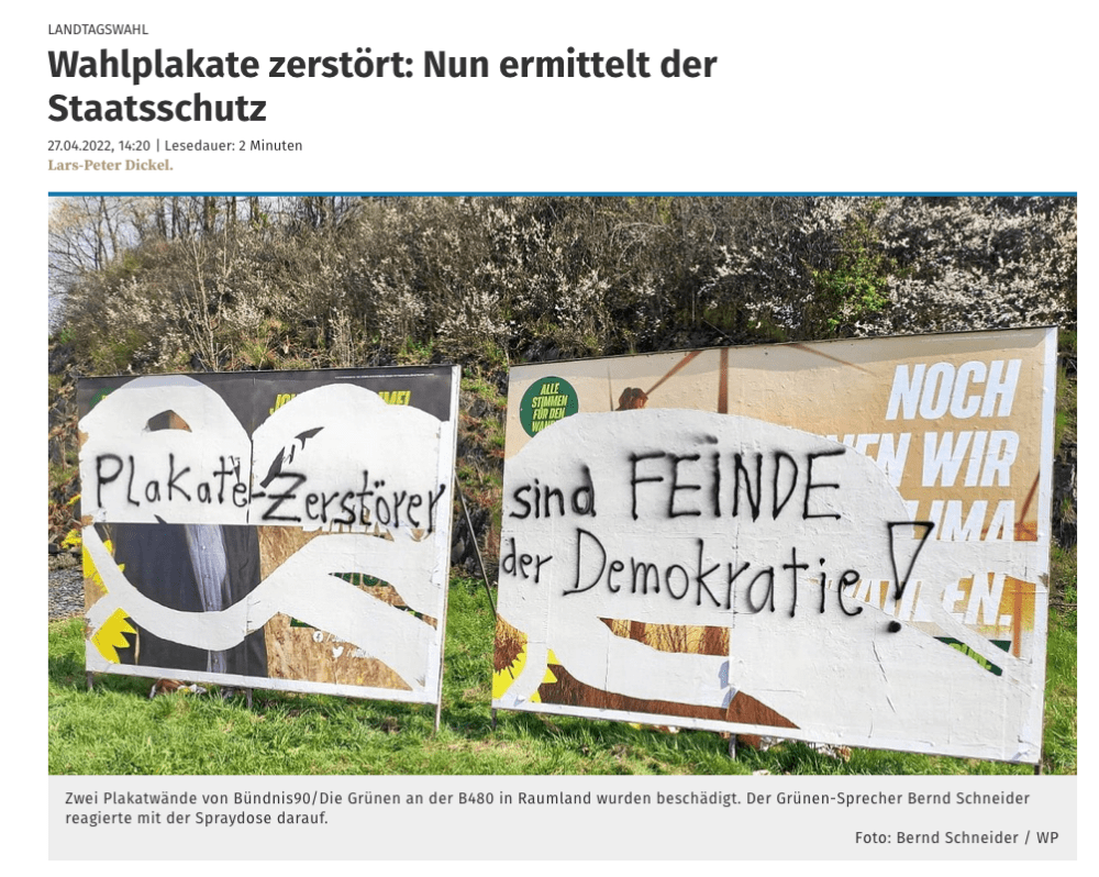 Screenshot der Westfalenpost.