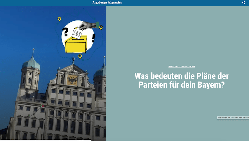 Interaktiver Wahlspaziergang der Augsburger Allgemeinen (Foto: Screenshot Augsburger Allgemeine)