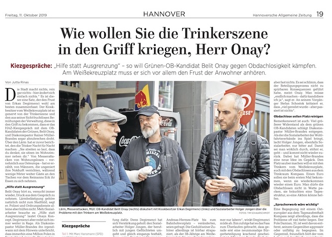Ausschnitt der Zeitungsseite der Hannoverschen Allgemeinen Zeitung.