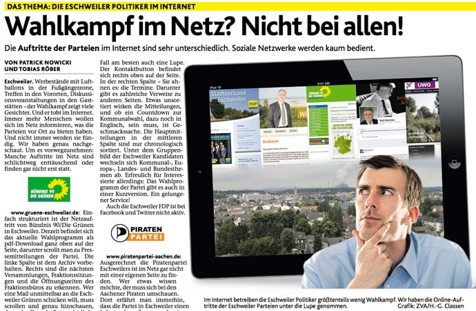 Aachener Nachrichten, Webseiten-Check