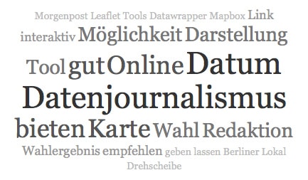 Wortwolke Datenjournalismus