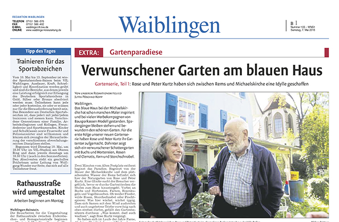 Ausschnitt aus der Waiblinger Kreiszeitung