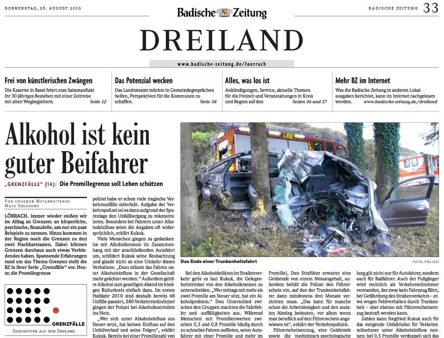 Ausschnitt der Badischen Zeitung