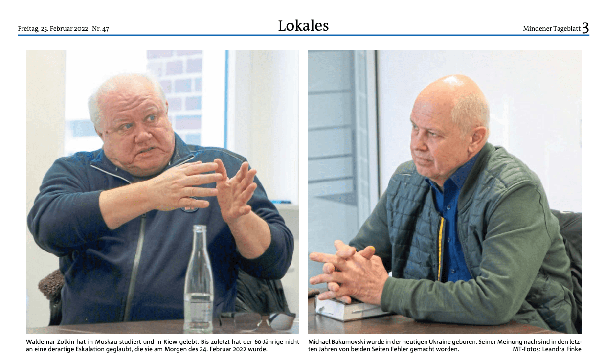 Interessantes gespräch zwischen einem Russen und einem Ukrainer (Screenshot: Mindener Tageblatt)