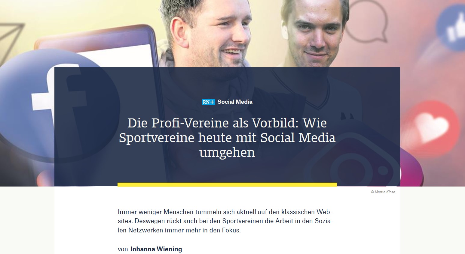 Screenshot der Ruhr Nachrichten.
