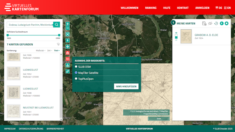 Die Karte mit synchronisierter Liste (Foto: Screenshot)