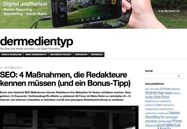 Screenshot von dermedientyp.de