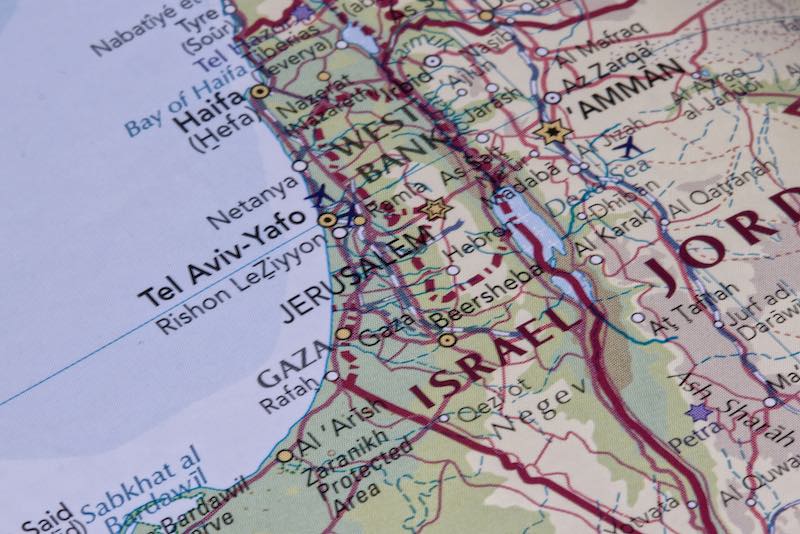Landkarte von Israel mit Gaza-Streifen