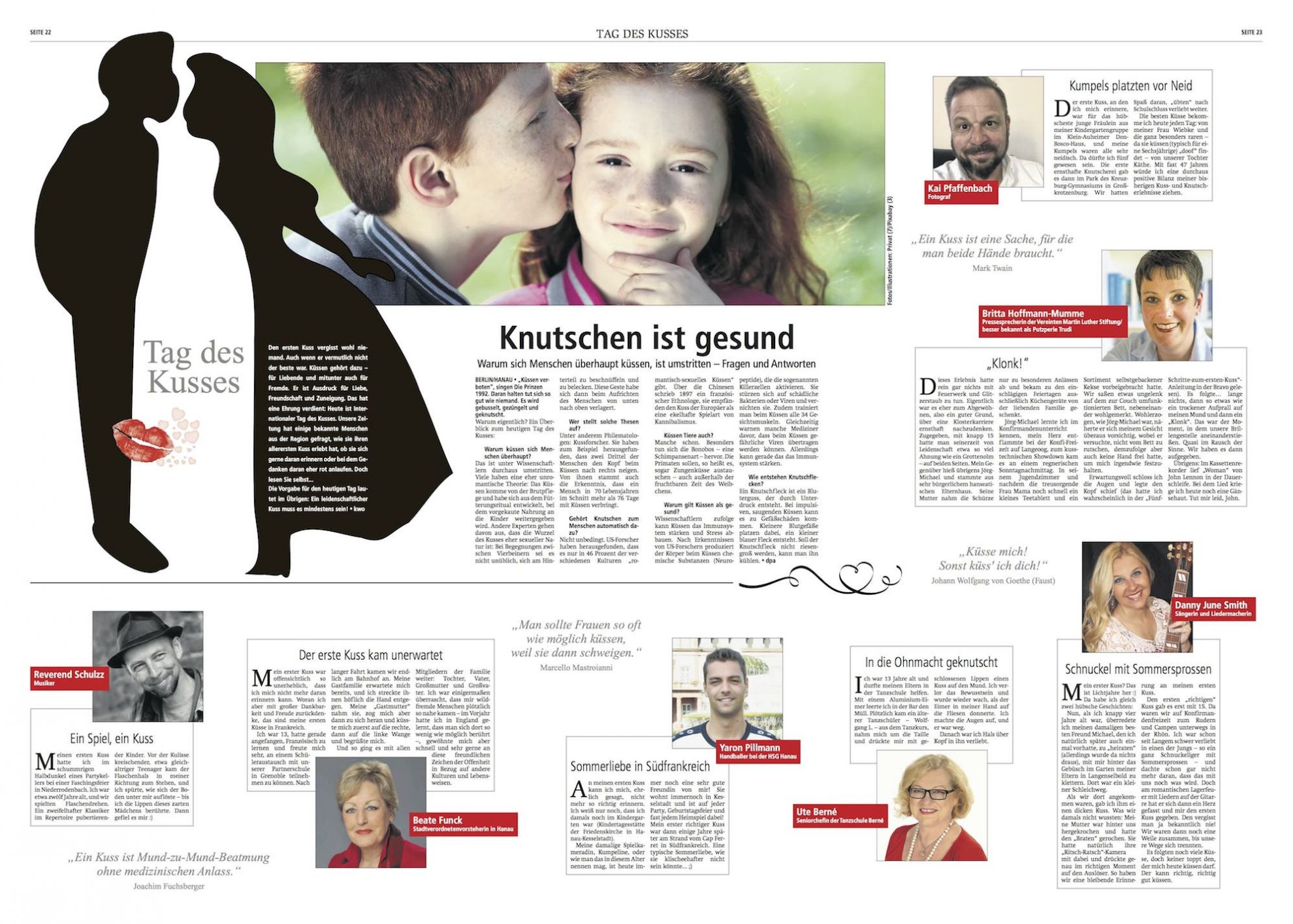 Der Hanauer Anzeiger widmet sich dem Kuss.