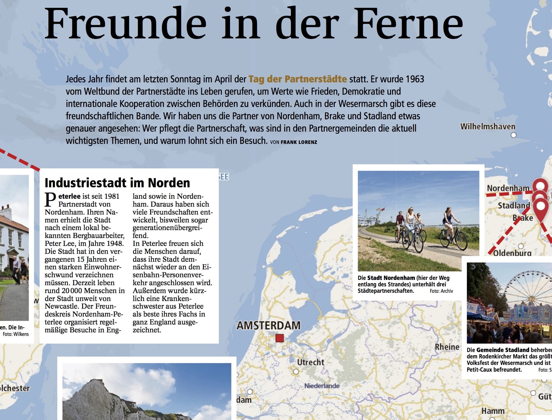 Die Kreiszeitung Wesermarsch hat dem Tag der Partnerstädte eine Seite gewidmet.