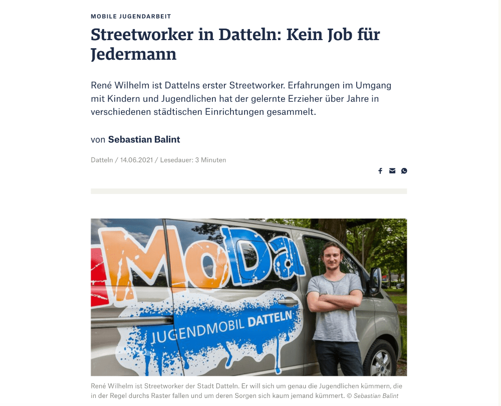 Screenshot der Dattelner Morgenpost