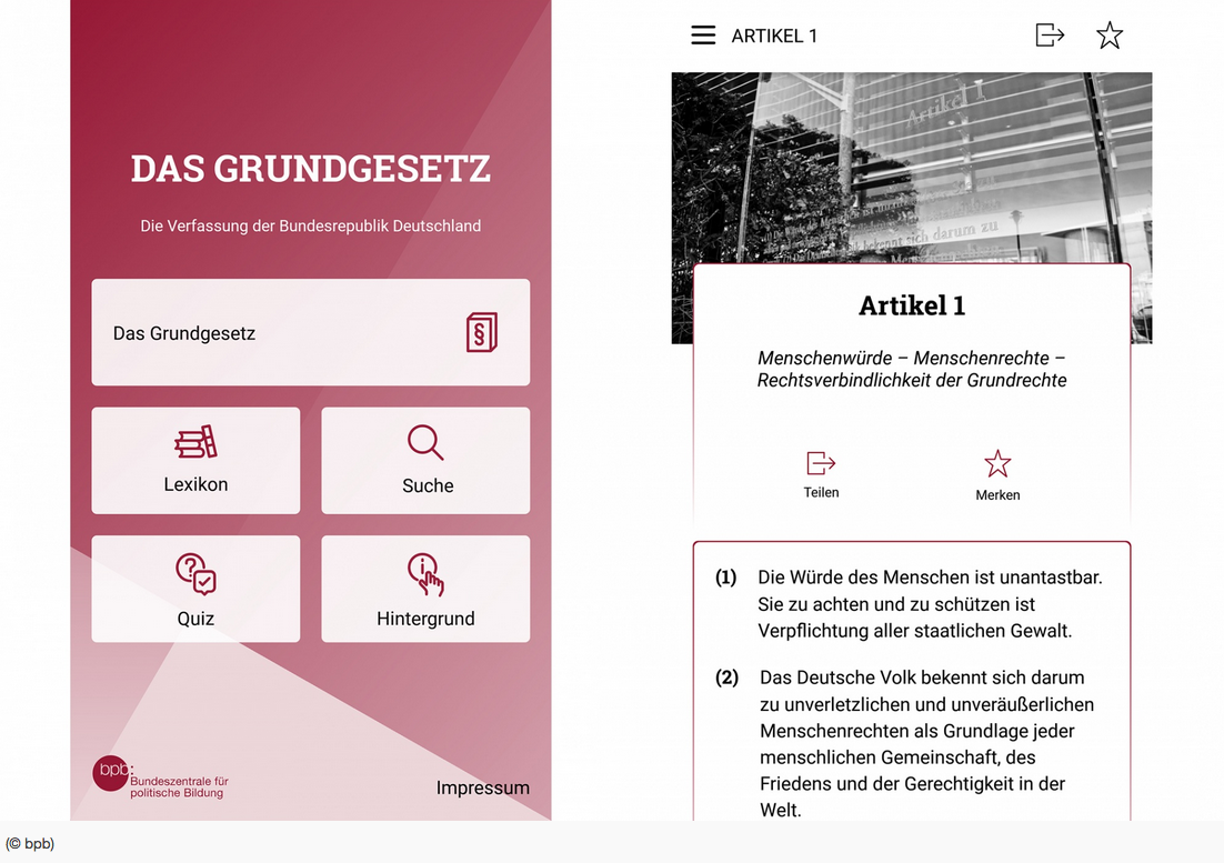 Das Grundgesetz als App.