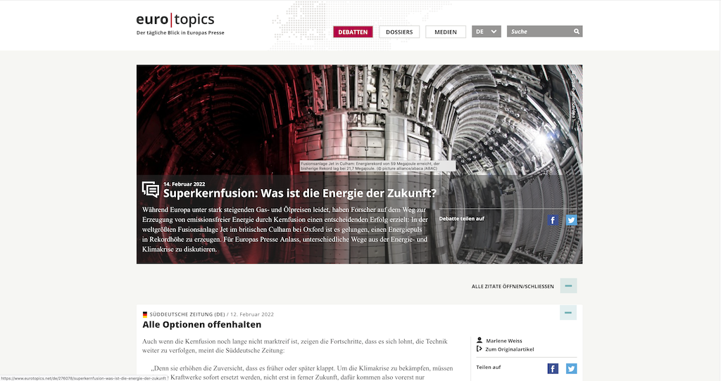 Screenshot zur Webseite