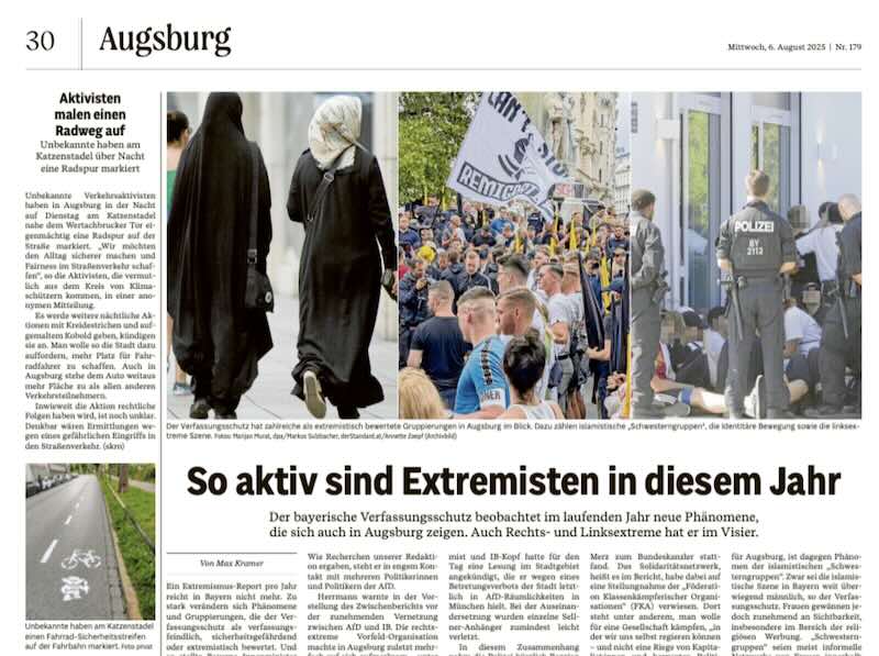 Welche extremistrischen Bewegungen es in de Region gibt, behält die Augsburger Allgemeine im Blick. (Bild: Augsburger Allgemeine)