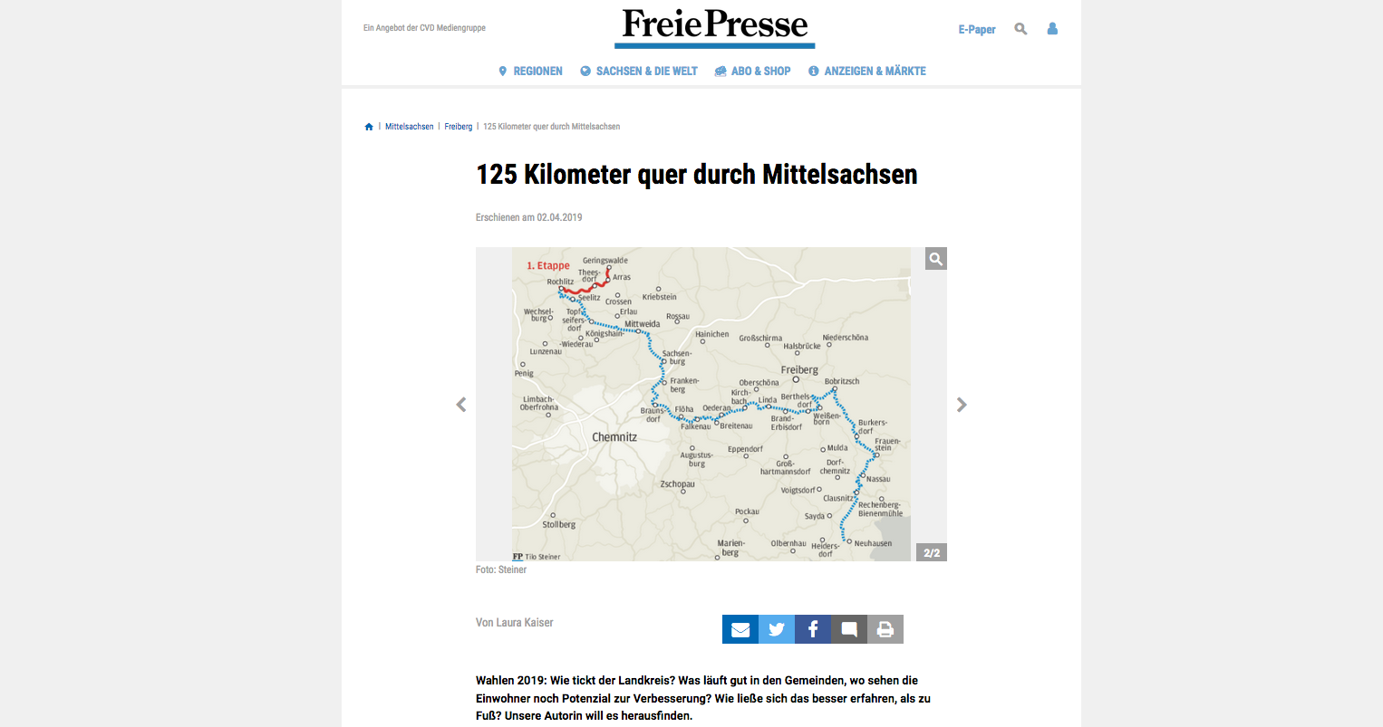 Die Freie Presse wandert durch den Landkreis.