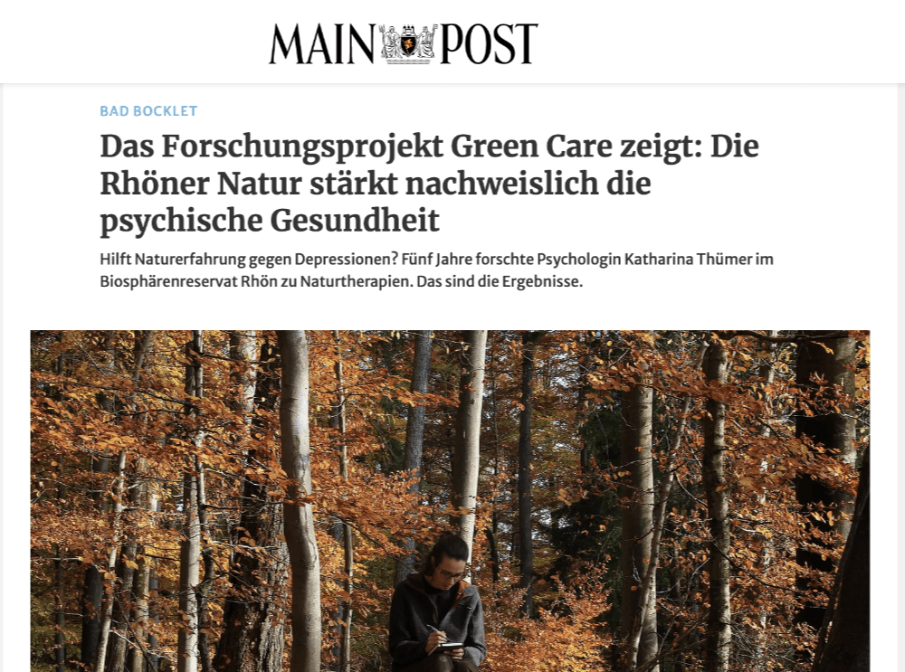Die Main-Post berichtet im Beitrag über das Green Care-Konzept. (Foto: Screenshot der Main-Post)