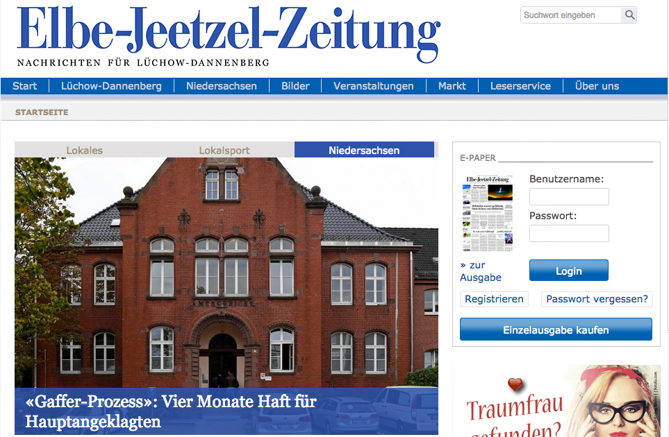 Elbe-Jeetzel-Zeitung (Screenshot)