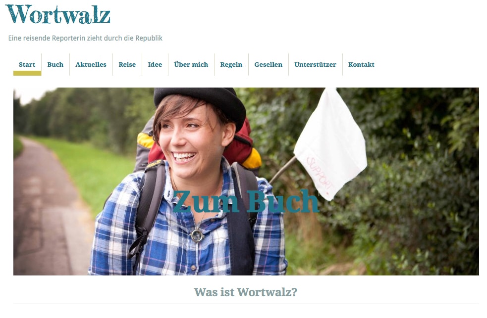 Screenshot von Schobers Webseite zur Wortwalz