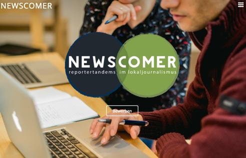 Screenshot der Webseite Newscomer.de