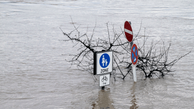 (Foto: ältere Aufnahme eines Hochwassers bei Köln, Adobe Stock/lensworld)