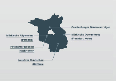 Karte des Lokaljournalismus in Brandenburg