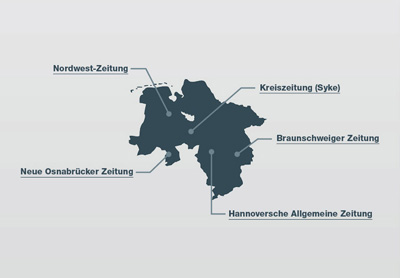 Karte des Lokaljournalismus in Niedersachsen