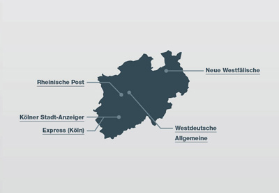 Karte des Lokaljournalismus in Nordrhein-Westfalen