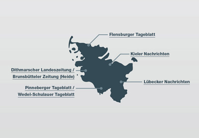 Karte des Lokaljournalismus in Schleswig-Holstein