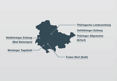 Karte des Lokaljournalismus in Thüringen